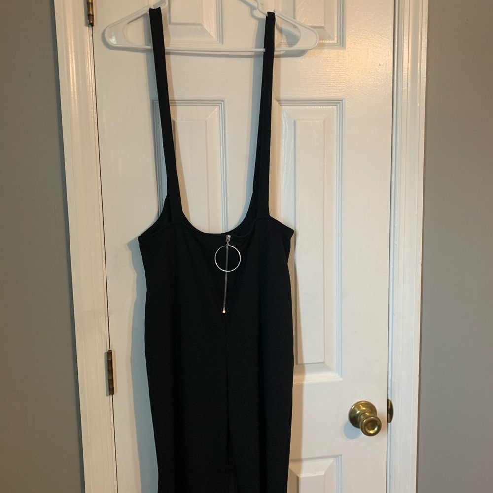 Black overall jumpsuit